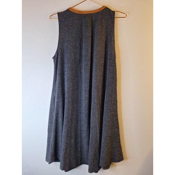 THML ANTHROPOLOGIE Ribbed Tent Dress Sz L Casual Cozycore Mature Lounge Summer - Picture 2 of 9